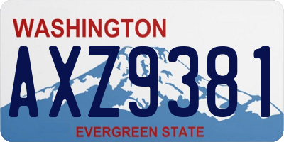 WA license plate AXZ9381