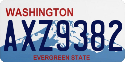 WA license plate AXZ9382