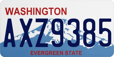 WA license plate AXZ9385