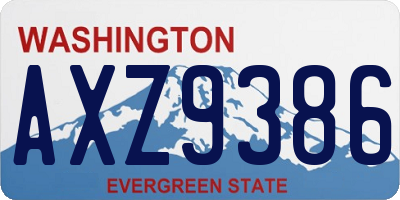 WA license plate AXZ9386