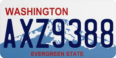 WA license plate AXZ9388