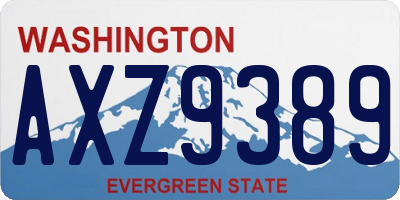 WA license plate AXZ9389