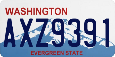 WA license plate AXZ9391