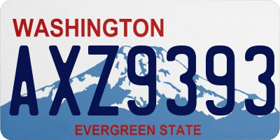 WA license plate AXZ9393