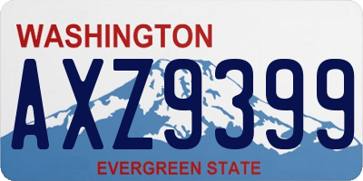 WA license plate AXZ9399