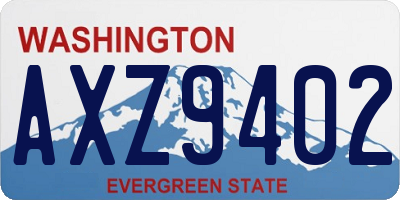 WA license plate AXZ9402