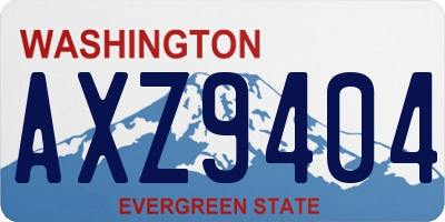 WA license plate AXZ9404