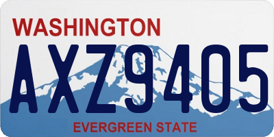 WA license plate AXZ9405