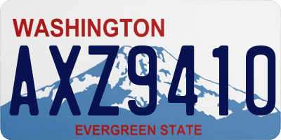 WA license plate AXZ9410