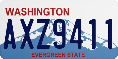 WA license plate AXZ9411