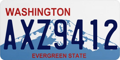 WA license plate AXZ9412
