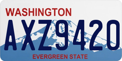 WA license plate AXZ9420