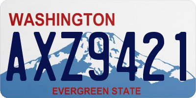 WA license plate AXZ9421
