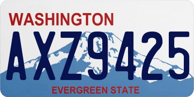 WA license plate AXZ9425