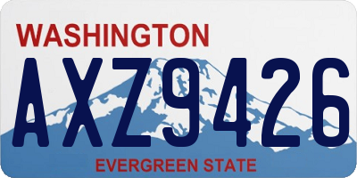 WA license plate AXZ9426