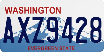 WA license plate AXZ9428