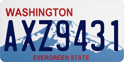 WA license plate AXZ9431