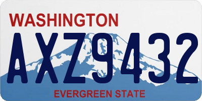 WA license plate AXZ9432
