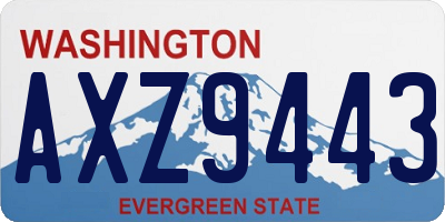 WA license plate AXZ9443