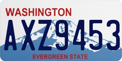 WA license plate AXZ9453