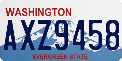 WA license plate AXZ9458