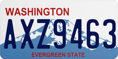 WA license plate AXZ9463