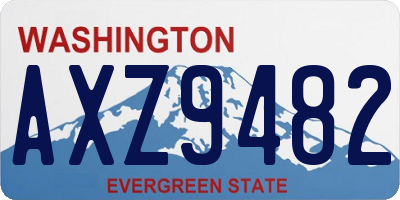 WA license plate AXZ9482