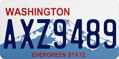 WA license plate AXZ9489