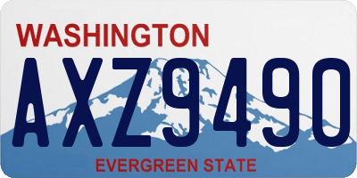 WA license plate AXZ9490