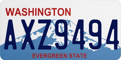 WA license plate AXZ9494