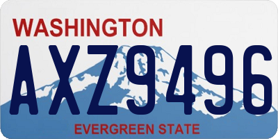 WA license plate AXZ9496