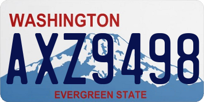 WA license plate AXZ9498