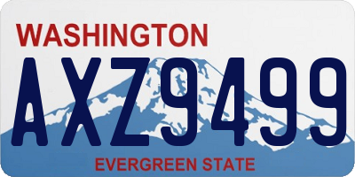 WA license plate AXZ9499