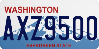 WA license plate AXZ9500
