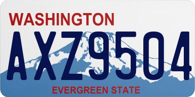 WA license plate AXZ9504