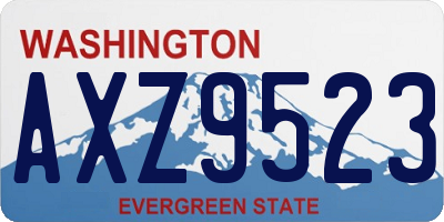 WA license plate AXZ9523