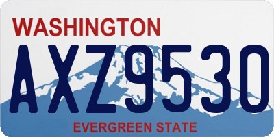 WA license plate AXZ9530