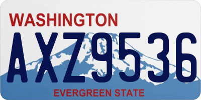 WA license plate AXZ9536