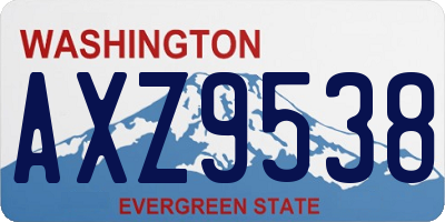WA license plate AXZ9538