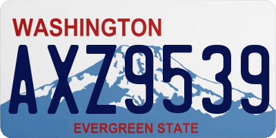 WA license plate AXZ9539