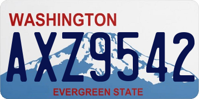 WA license plate AXZ9542