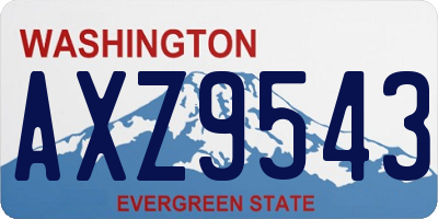 WA license plate AXZ9543
