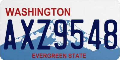 WA license plate AXZ9548