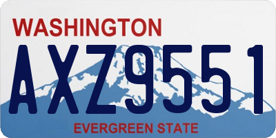 WA license plate AXZ9551