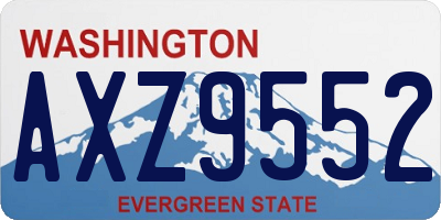 WA license plate AXZ9552