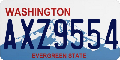 WA license plate AXZ9554