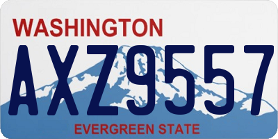 WA license plate AXZ9557
