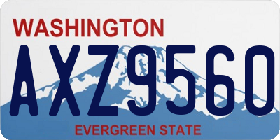 WA license plate AXZ9560