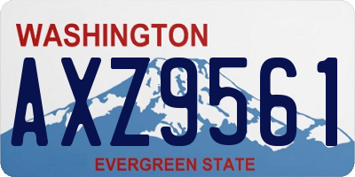 WA license plate AXZ9561