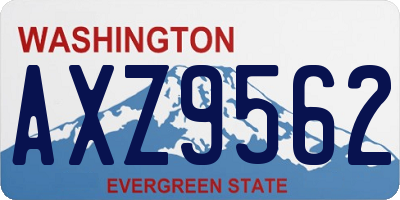 WA license plate AXZ9562